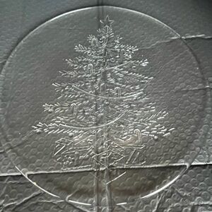 Clear Christmas Tree Glass Platter